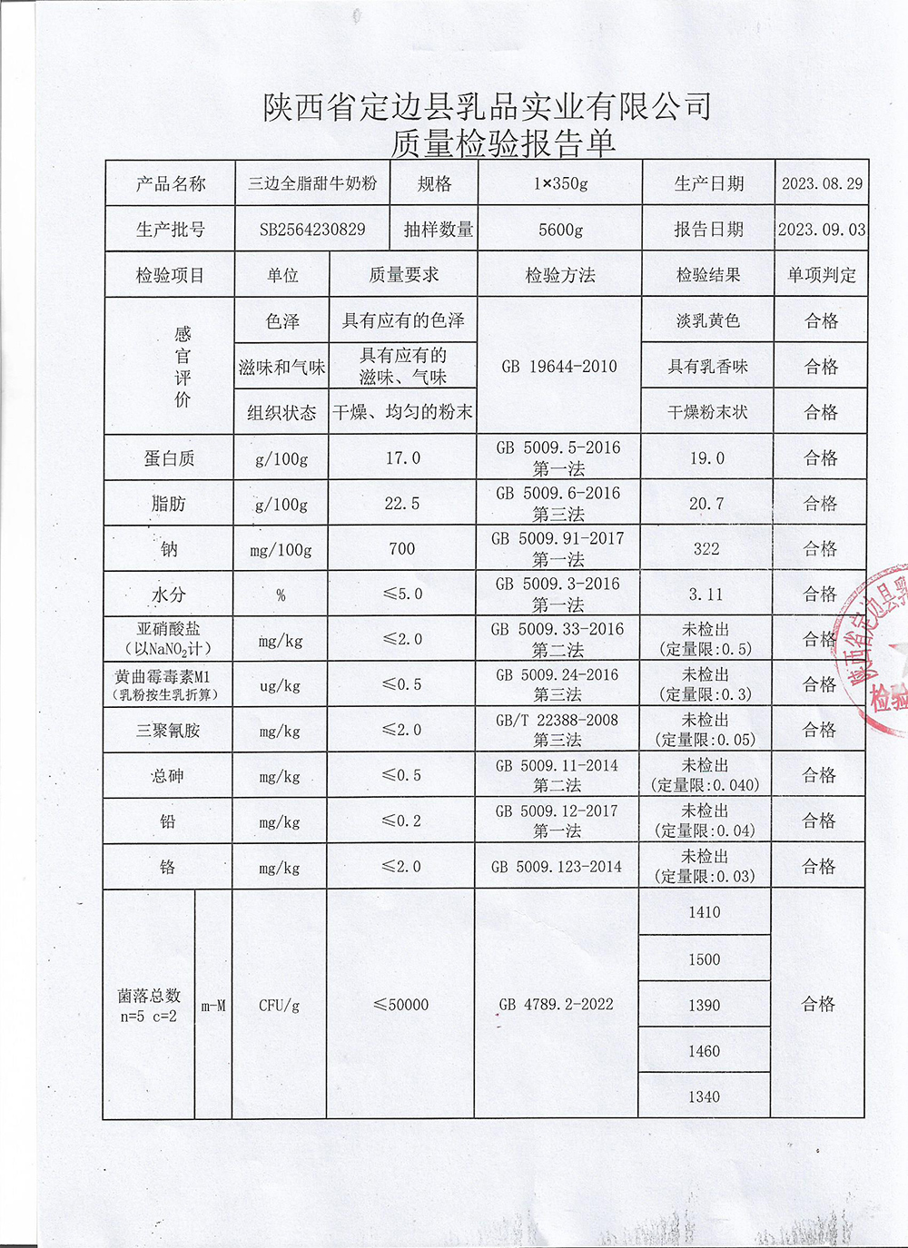 三邊全脂甜牛奶粉SB2564230829