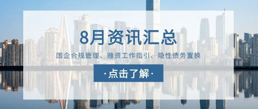 城望資訊8月刊丨發(fā)改委等四部門重磅發(fā)文；某地出臺規(guī)范國企融資文件；某地推出4種場景支持平臺債務(wù)緩解……