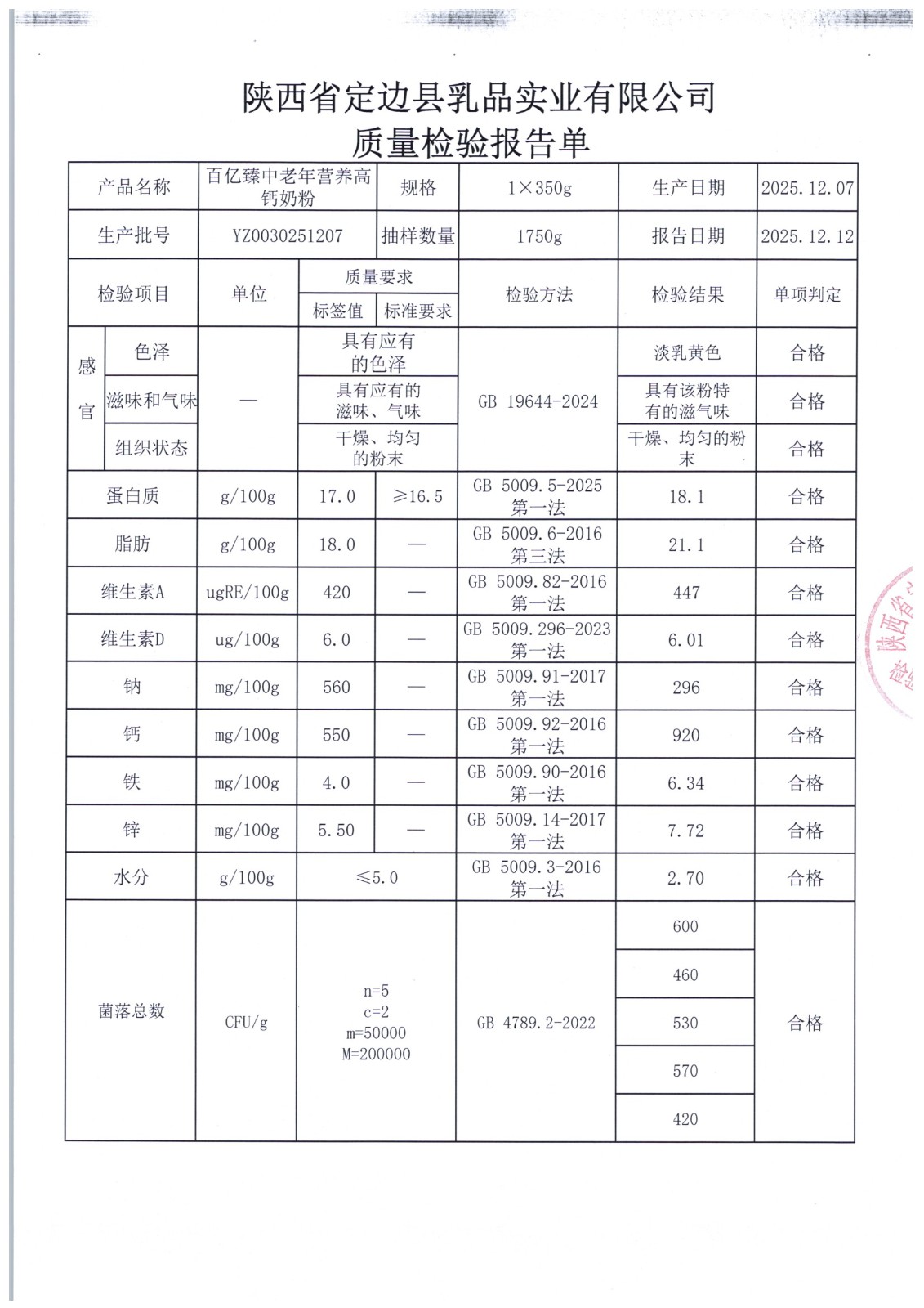 YZ0030251207 百億臻中老年營養(yǎng)高鈣奶粉